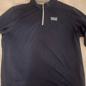 Peter Millar Samuel Adams Navy and Gray Quarter-Zip Pullover